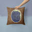 Coussin intérieur/extérieur brun/bleu chow chow
