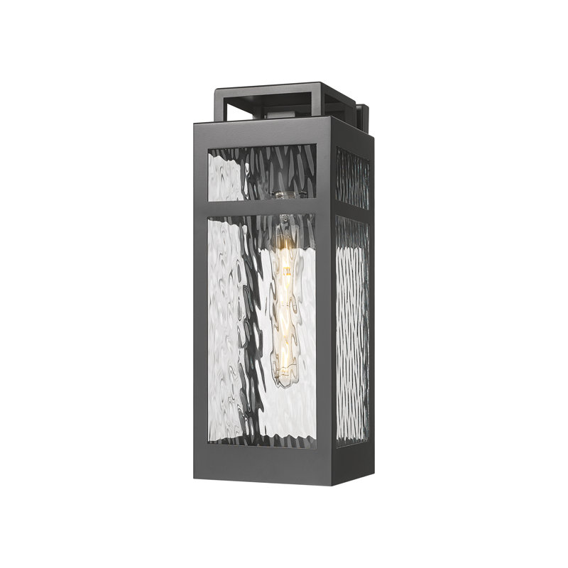 Applique murale d'extérieur de style côtier noir mat 6 lumières avec verre d'eau Ridgeway 1 lumière, Verre à eau, Noir mat