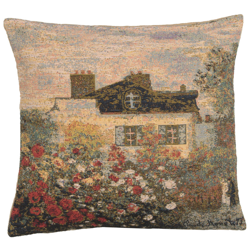 Monet-Inspired Cotton Blend Jacquard Woven Pillow Cover 18x18