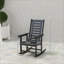 Chaises berçantes d'extérieur noires à dossier haut, 2 pièces-126454266