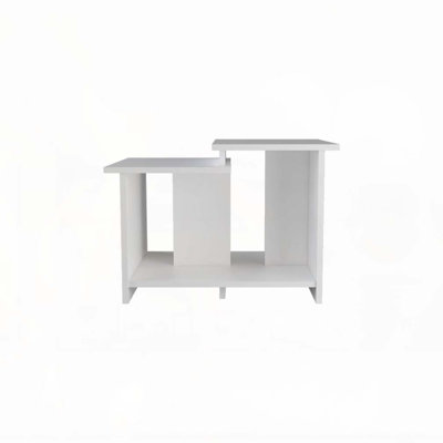 White Coffee Table with Open Storage