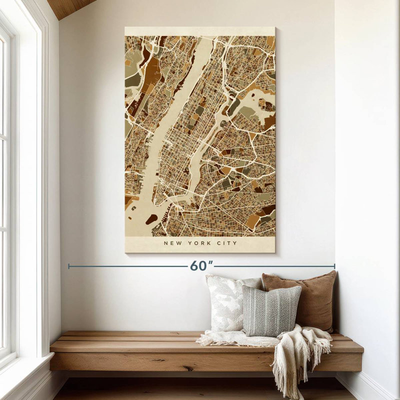 Carte de New York Aliaz, H 51 po x l 34 po