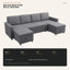 Canapé d'angle convertible en forme de U avec poufs de rangement