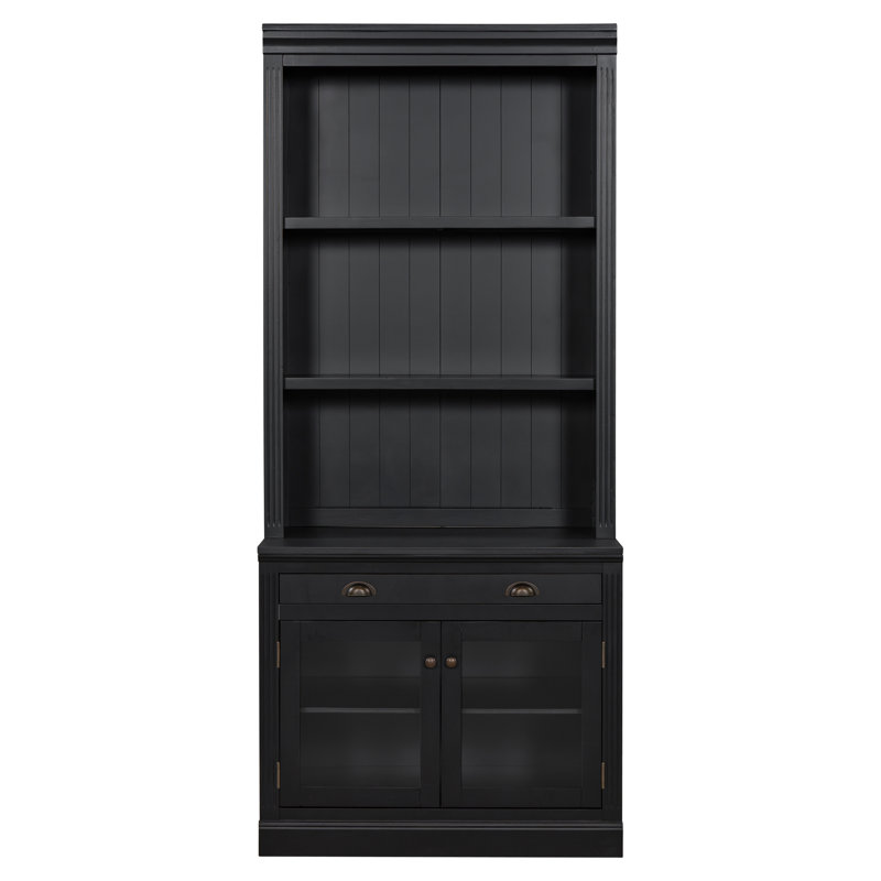 Bibliothèque française moderne 83,3 "H, bibliothèque standard, Noir