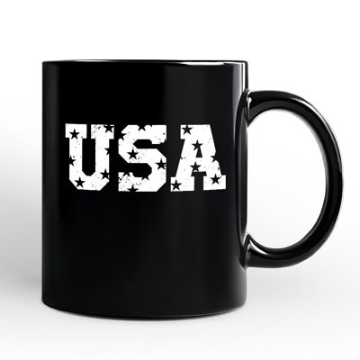 Grande tasse à lettres USA, cadeau patriotique rétro avec nom personnalisé