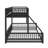 Twin XL Over Queen Floor Bunk Bed With Ladder & Guardrails-90619152
