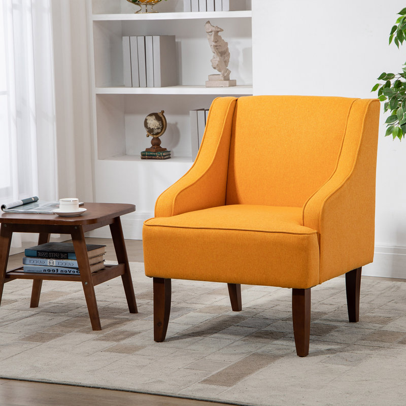 Chaise d'appoint en lin 26 po de largeur, Lin orange