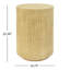 Table d'appoint cylindrique, texture semblable au bois, couleur brun antique