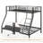 Metal Bunk Bed, Twin Over Full Size Support for Adults Teens, Black