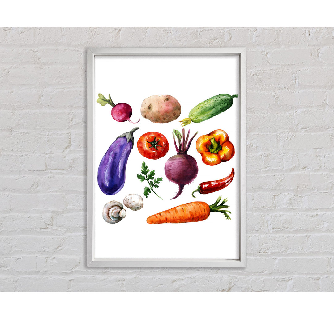 Vegetable Selection 2 - Einzelne Bilderrahmen Kunstdrucke auf Leinwand