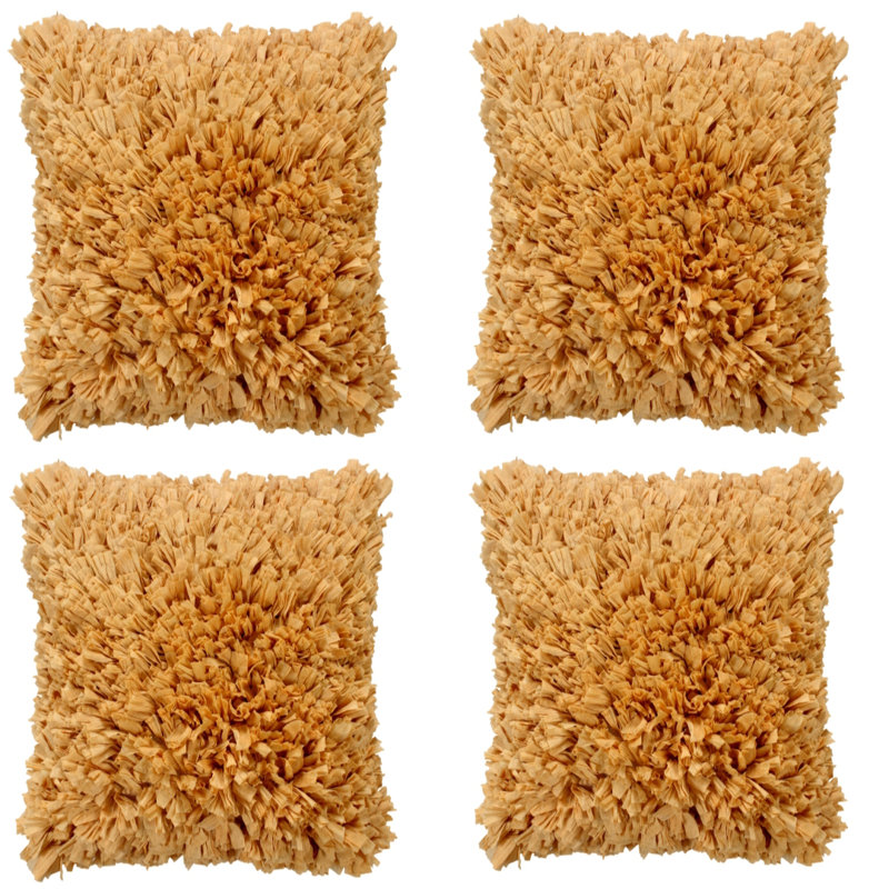 Coussin décoratif en coton, 18 po x 18 po, Beige