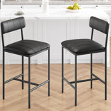 Bar Stools Set Of 2, Upholstered Counter Height Bar Stools