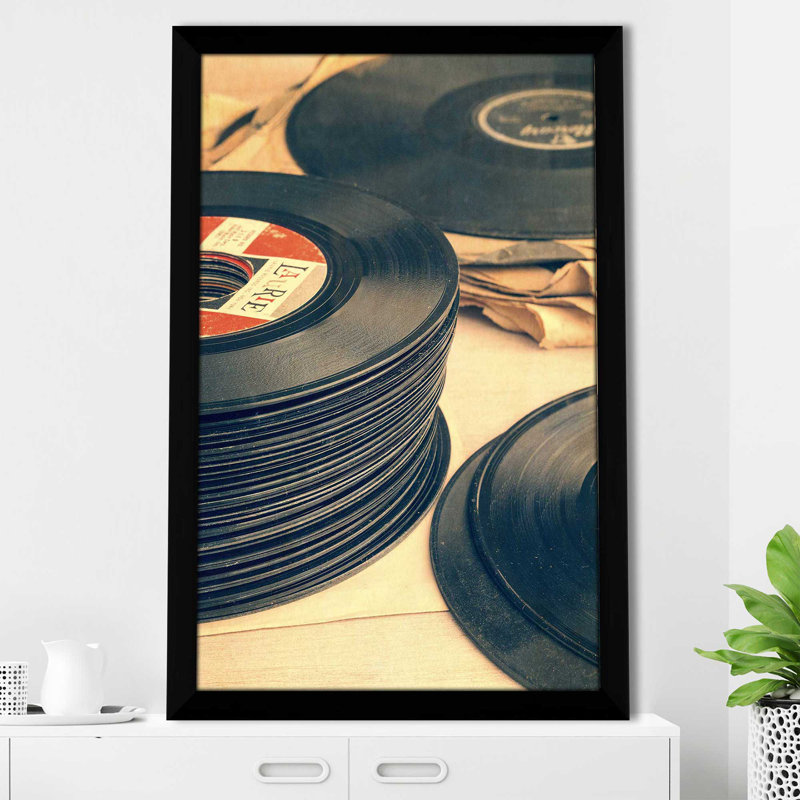 Old 45S par - photographie, Cadre noir, H 39,5 po x l 27,5 po x P 0,75 po