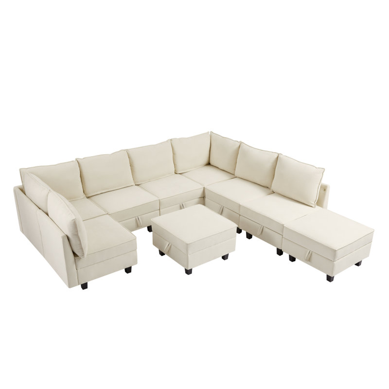 Oversized Modular Sectional Sofa, Beige