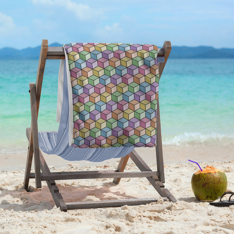 Katelyn Elizabeth Beach Towel, Black Lined