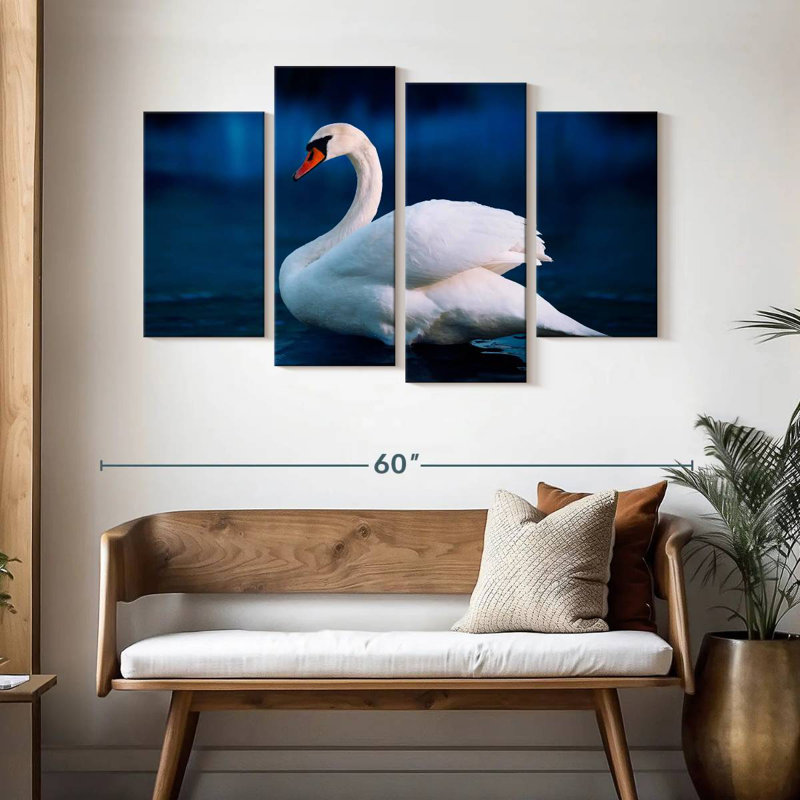 Cygne blanc pur Brampt, H 32 po x l 52 po