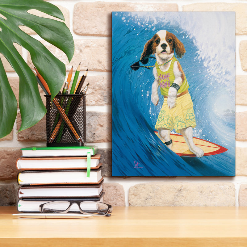 «Surf Dawg» par Scott Westmoreland, H 16 po x l 12 po x P 0,75 po