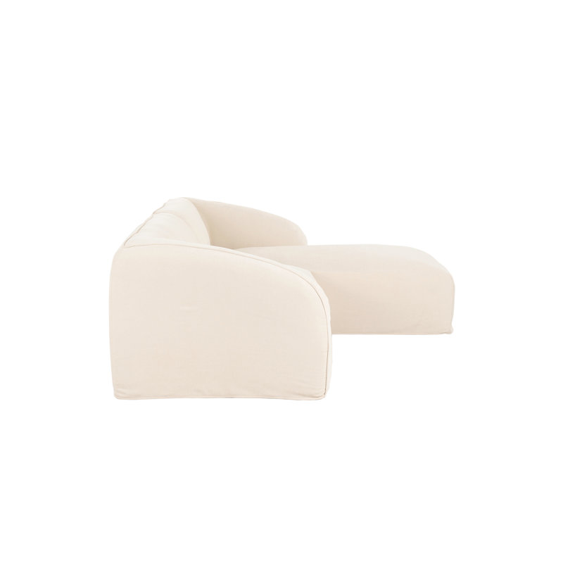 Canapé modulaire Wilde, Latte Loft, toile , Orienté à droite, H 29,9 po x l 103,8 po x P 76,3 po