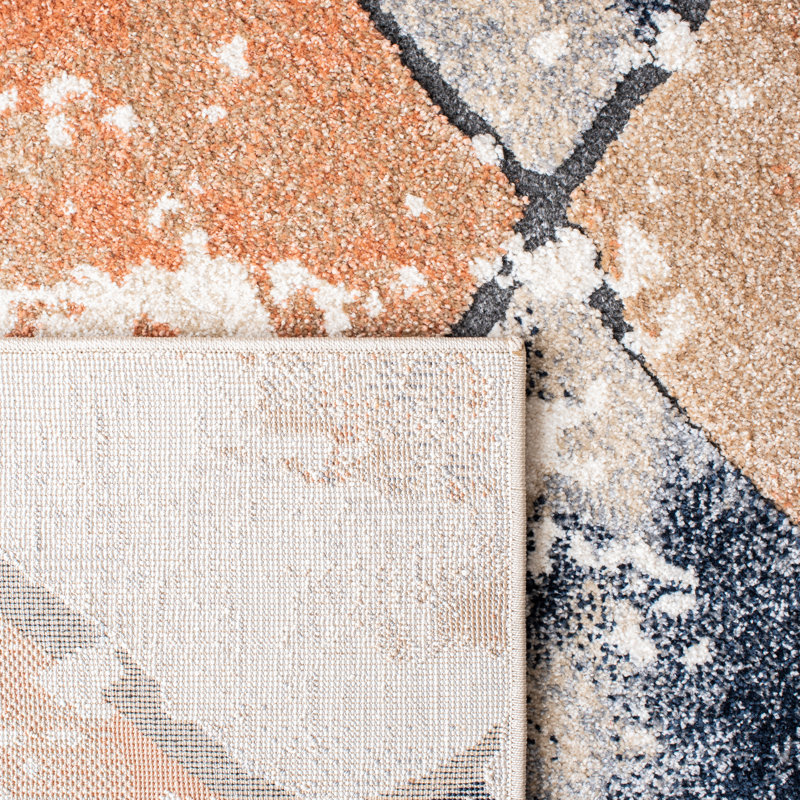Coppertone Performance Geometric Rug, Square 6'7"