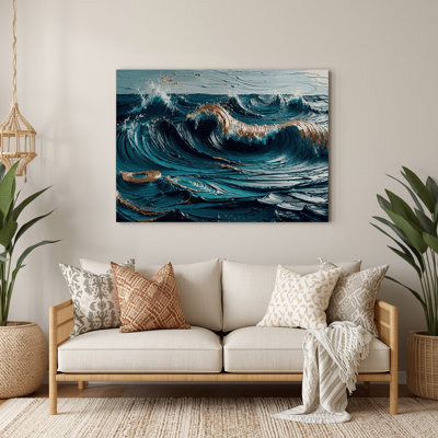 Art mural nautique abstrait bleu nautique