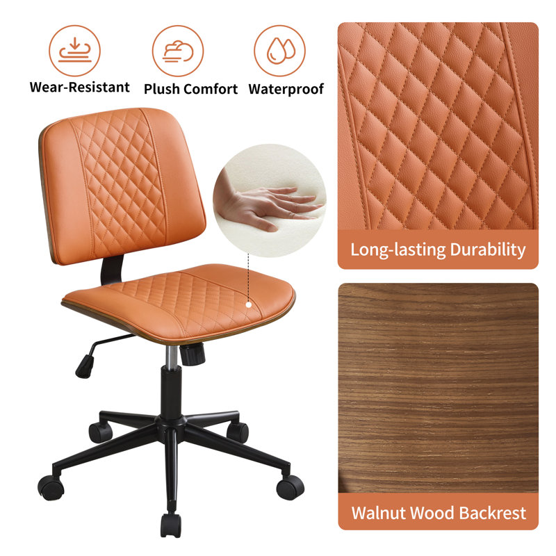 Chaise de bureau Mid-Century, Orange