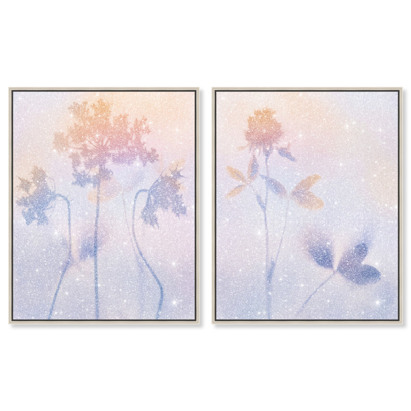 Lavender Shadows Set Set by Oliver Gal, 25"H x 31"W, Silver Floater Frame