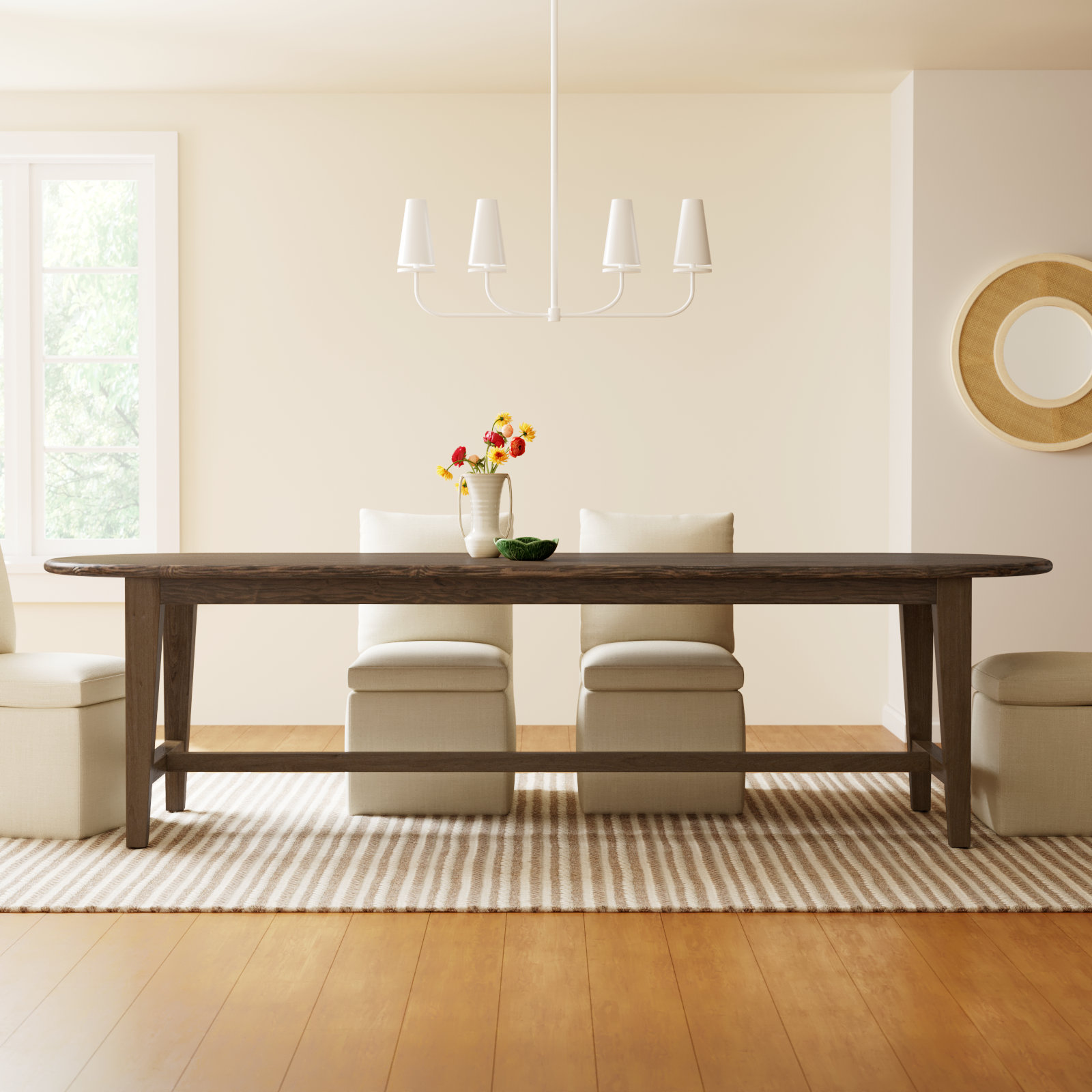 Isadore Solid Wood Dining Table, 30" H x 87" L x 35.5" W, Honey Pine