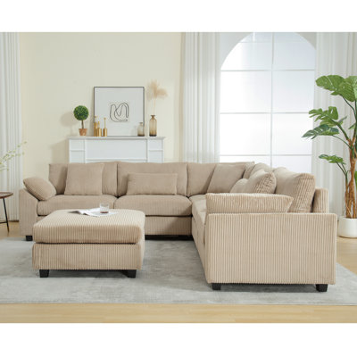Canapé-repose-pieds beige