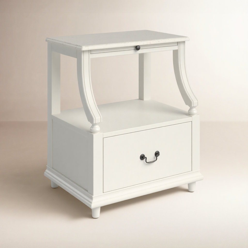 Aberdale Mahogany Nightstand, White