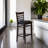 4 Count- Wooden Ladder Back Bar Chairs with PU Leather Upholstered Seat