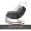 Chaise berçante d'extérieur en métal avec coussins