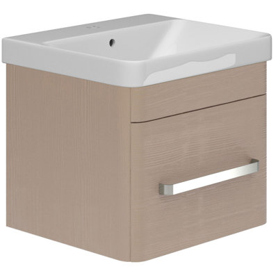 500mm Single Bathroom Vanity with Semi-Recessed Ceramic Basin