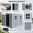 4x8 Resin Outdoor Storage Shed with Floor and 2 Windows Grey