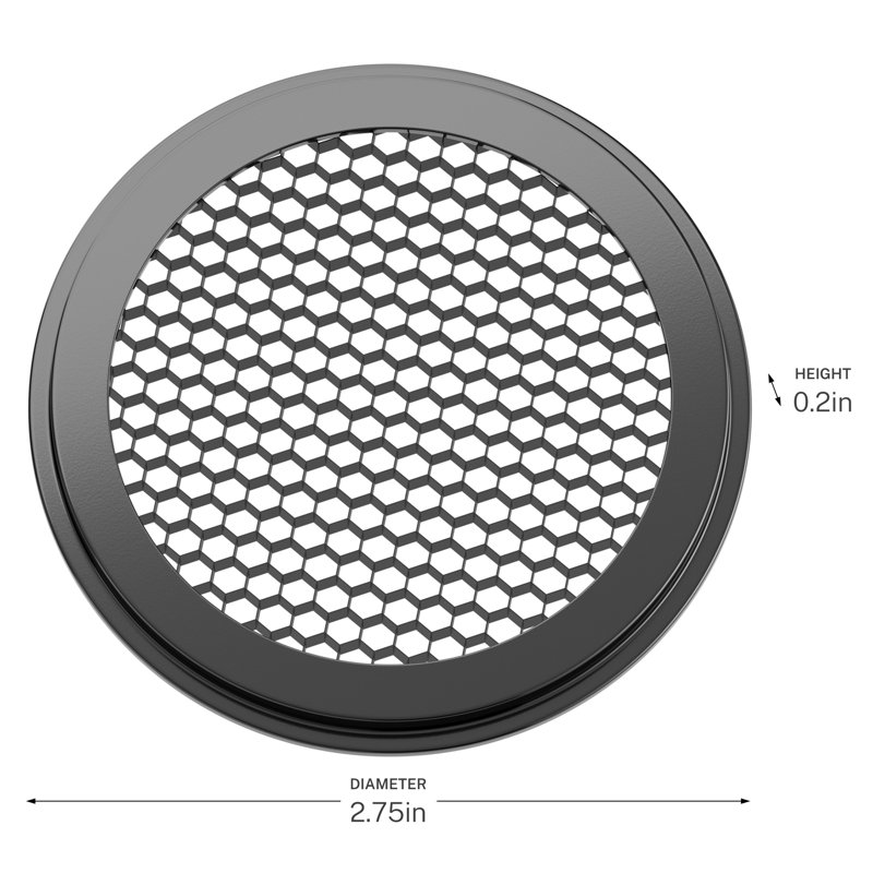 Grande persienne hexagonale Varia en noir texturé, 2.75"