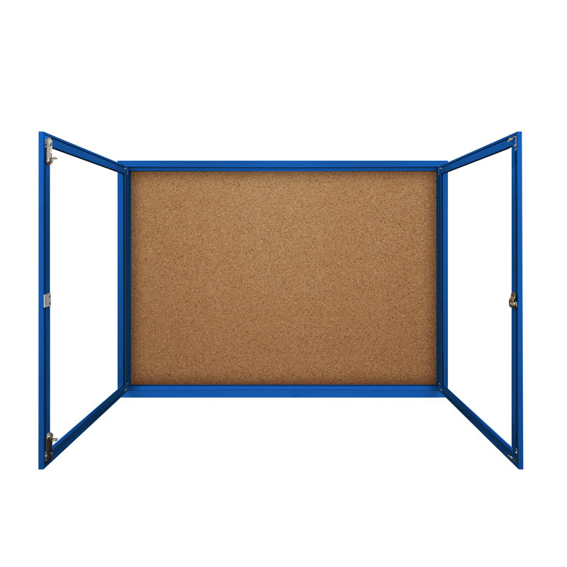Tableau d'affichage mural fermé, 36 po x 60 po (inclut 2 portes), Bleu royal