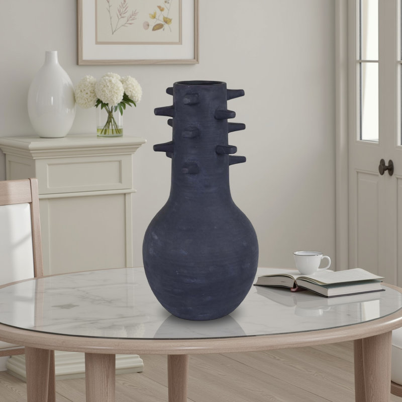 Vase à fleurs Enya , Noir, noir, noir, noir, H 18,25 po x l 9,5 po x P 9,5 po