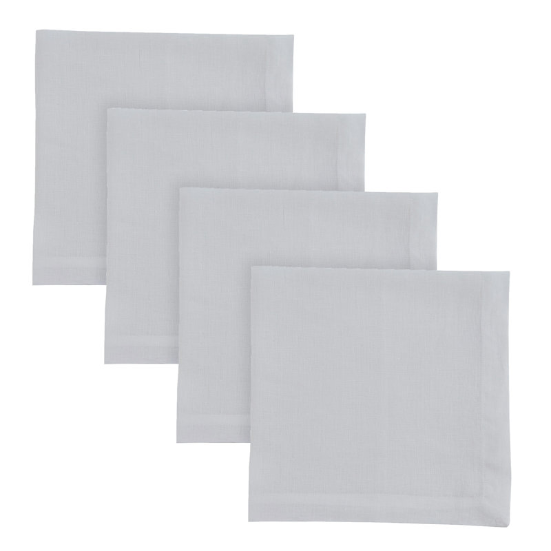 Ensemble de 4 serviettes de table blanches en lin Park Designs, Blanc