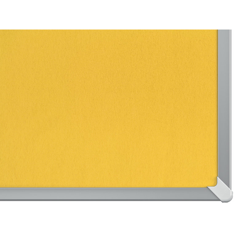 Wall Mounted Bulletin Board, Yellow, 69.80cm H x 122.9cm L