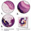 Toile abstraite, reproduction de spirale or mauve - Coups mauves et dorés II-1198044239-1242531720