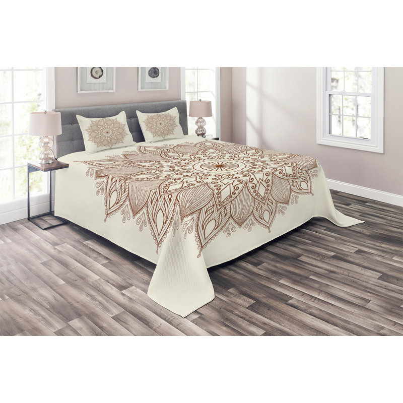 Puppy Eclectic Polyester Floral Coverlet, King Bedspread + 2 Shams