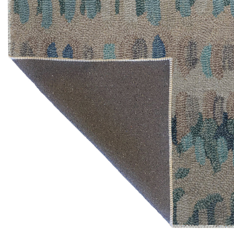 Tapis décoratif moderne à motif abstrait bleu et vert, Rectangle 4 pi 8 po x 6 pi 7 po