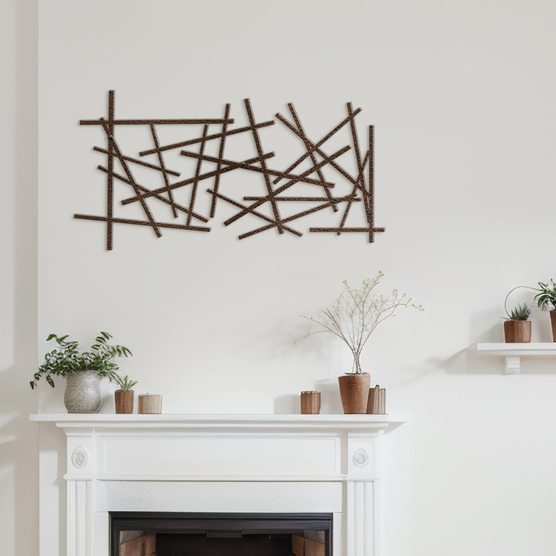 Wall Decor Metal, Bronze, 12" H x 24" W x 0.05" D