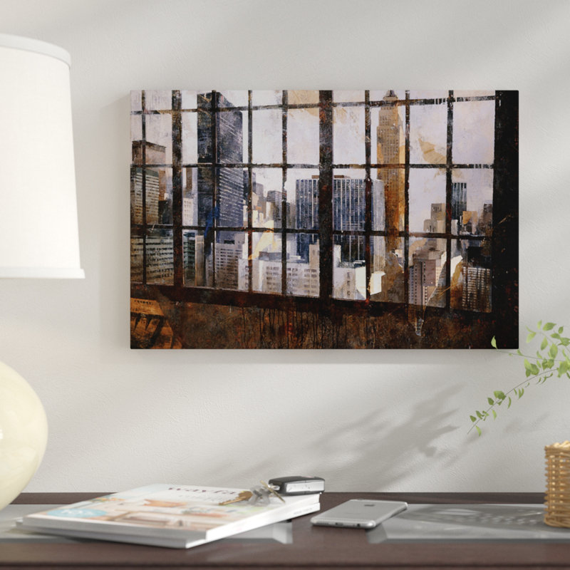 « window over empire state », reproduction d’impression sur toile, H 8 po x l 12 po x P 0,75 po, Toile tendue, Pas de tapis