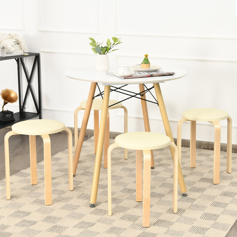 Tabouret court en bois massif 18,5 po, Naturel