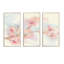 "Pink Blossoms Branch - Shabby Elegance", ensemble de 3 toiles encadrées