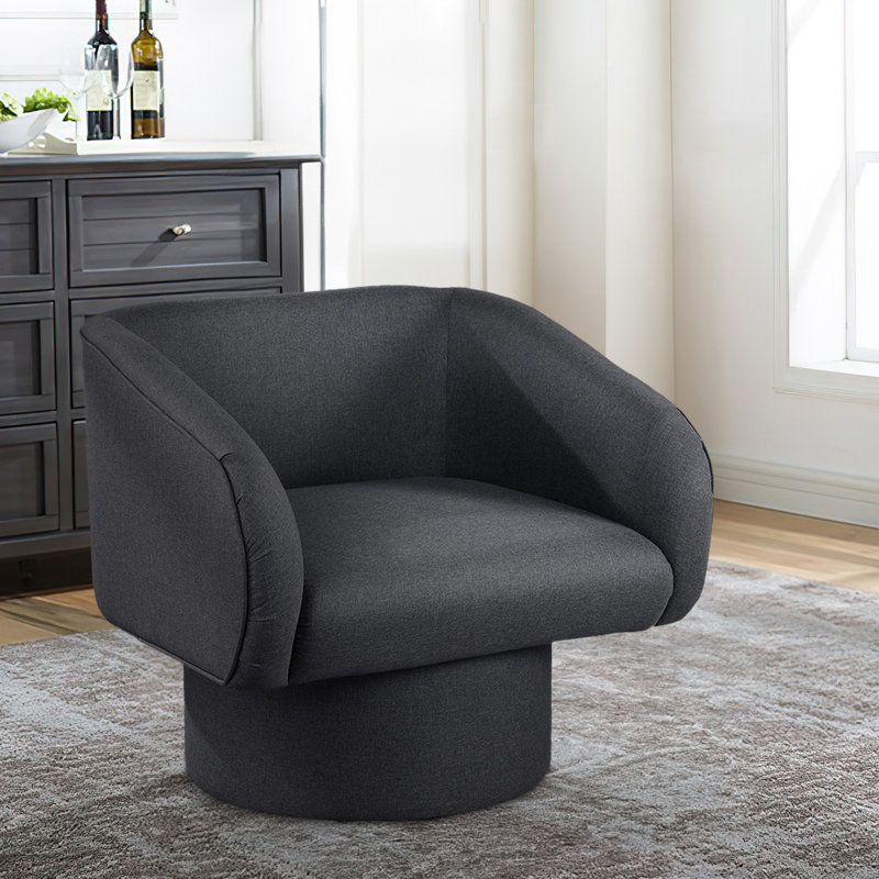 Fauteuil en tissu l 28 po Aricela, Gris