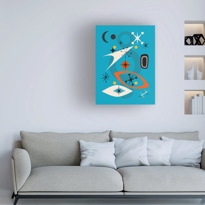Bolog Little Dean  Mid Century In Retro Blue Canvas Art