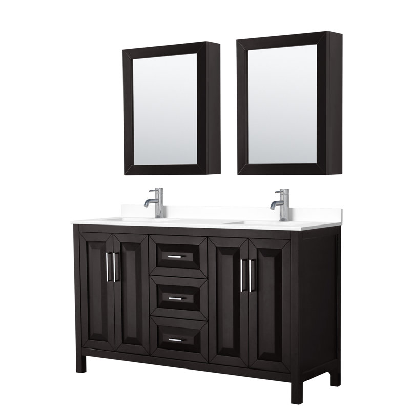 Daria 60'' W Double Vanity, Dark Espresso, Polished Chrome