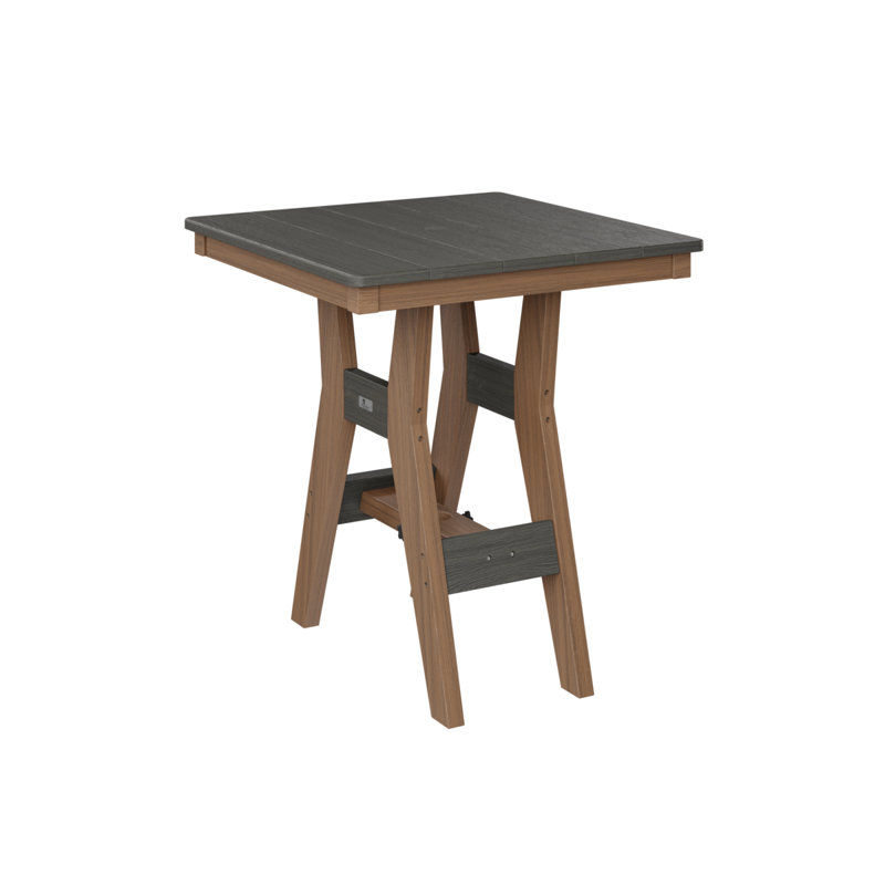 Table de salle à manger carrée 28 po Berlin Gardens Harbor, Acajou antique, Gris côtier