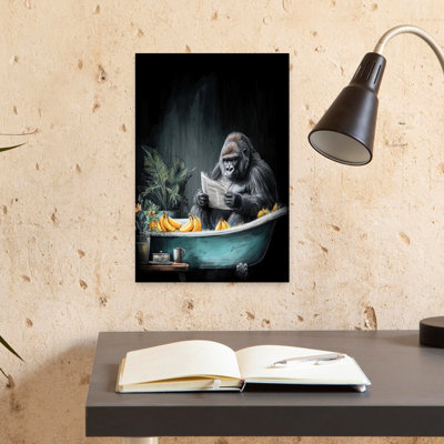 «Gorilla In Bathtube», art mural singe contemporain